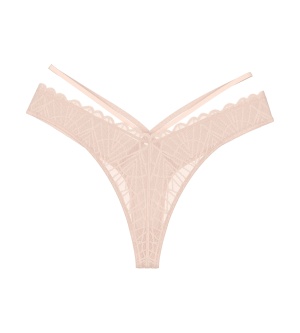 Chilot tanga cu tulle transparent, Triumph That Night in Vegas String Crem - Img 5