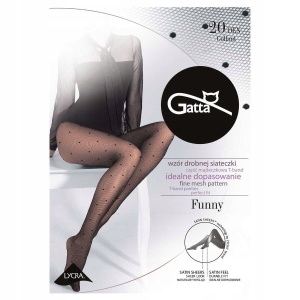 Ciorapi plasă fină cu buline, Gatta Funny 05, 20 Den Nero - Img 8