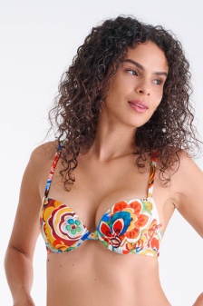 Lisca Mexico 40870, Sutien de baie push-up cu bretele multifuncționale, Coral