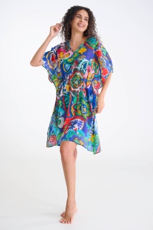Lisca Mexico 49625, Caftan de plajă ușor transparent și lejer, Albastru - Img 3