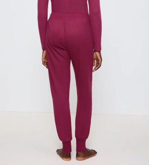 Pantaloni damă din 100% bumbac moale, Triumph Mix & Match Trousers Jersey Bordo - Img 2