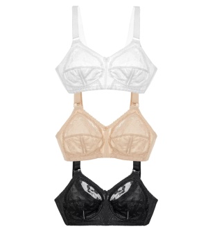 Set de 3 sutiene clasice Triumph Doreen Alb, Bej, Negru - Img 2