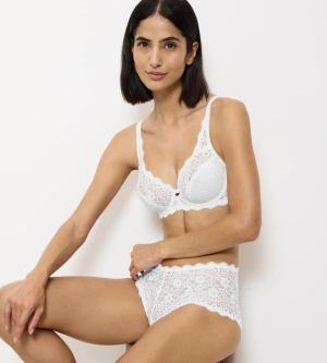 Sutien cu armătură din dantelă florală, Triumph Amourette W Alb - Img 4