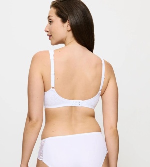 Sutien cu balene și cupe fără burete, cu acoperire completă, din dantela tulle, Triumph Stellina W Alb - Img 2