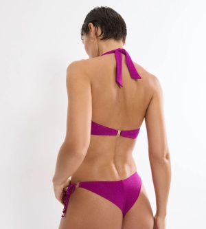 Sutien de baie push-up cu efect strălucitor lurex, Triumph Summer Sunset PU Plunge Mov - Img 2
