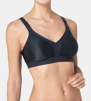Sutien sport fără armătură, cu cupe modelatoare și respirabile, Triumph Triaction Wellness N Negru - Img 5