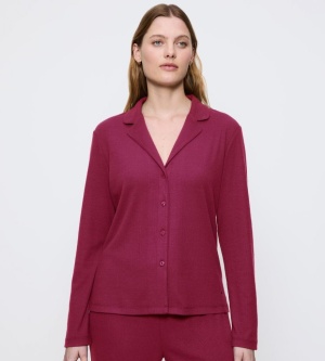 Bluză cu mânecă lungă Triumph Mix & Match LSL Top BF Soft Bordo