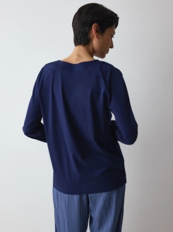 Bluză de casă cu mâneci lungi, Triumph Mix & Match Top LSL X Bleumarin - Img 2