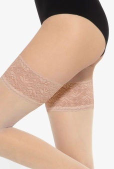 Ciorapi cu bandă adezivă Gatta Michelle 01 cu dantelă senzuală 15 DEN, Natural - Img 2