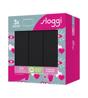 Pachet de 3 chiloți Sloggi GO Crush Short C3P Negru