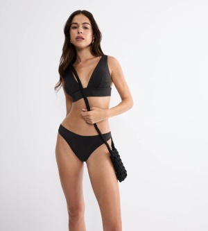 Slip de baie tip brazilian din lurex strălucitor, Triumph Summer Sunset Brazilian 01 Negru - Img 4