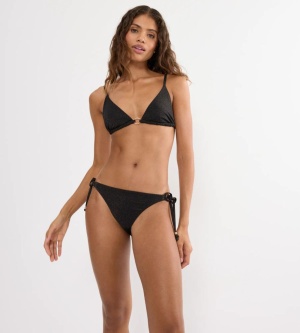 Sutien de baie triunghiular, fără armătură cu lurex strălucitor, Triumph Summer Sunset N Negru - Img 4