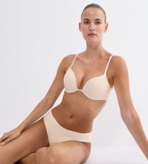 Sutien push-up cu închidere frontală Triumph Pure Micro WHUF Bej