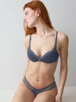Sutien push-up fără armătură, Triumph Comfort Allure PU Albastru - Img 4