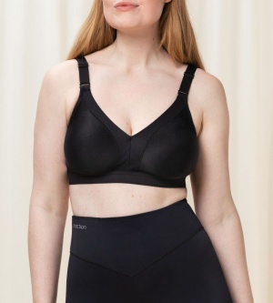 Sutien sport fără armătură, cu cupe modelatoare și respirabile, Triumph Triaction Wellness N Negru - Img 2