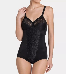 Body modelator fără sârmă cu dantelă feminină, Triumph Romy BS Negru
