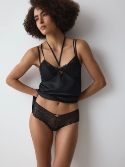 Chilot hipster cu tulle transparent, Triumph That Night In Vegas Hipster Negru - Img 4