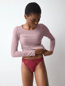 Chilot tanga din dantelă, Triumph Love in Lace String Bordo - Img 4