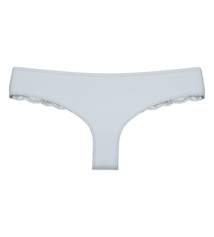 Chiloți Brazilian din microfibră și dantelă, Triumph Lovely Micro Brazilian String Gri - Img 5