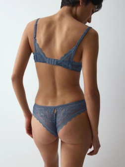 Chiloți cu dantelă florală, Triumph Comfort Allure Brazilian Albastru - Img 2