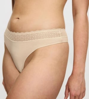 Chiloți string din modal, Triumph Feel of Modal String Crem - Img 3