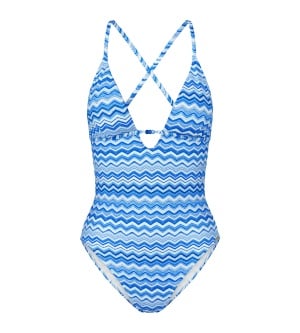 Costum de baie întreg cu cupe detașabile, Triumph Mix & Match Summer OP Albastru - Img 2