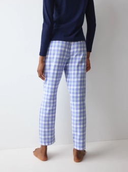 Pantaloni lungi din bumbac, Triumph Mix & Match Tapered Trouser Flannel Bleumarin - Img 2