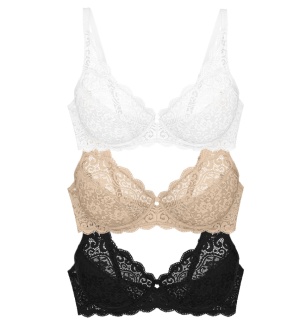 Set de 3 sutiene, Triumph Amourette W Alb, Bej, Negru - Img 2