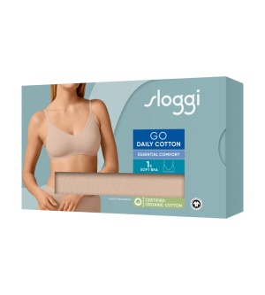 Sutien bumbac fără armătură, Sloggi GO Daily Cotton Soft bra Bej - Img 7