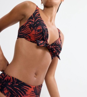Sutien de baie cu armătură și decolteu adânc plunge, Triumph Summer Palm W, Maro - Img 3