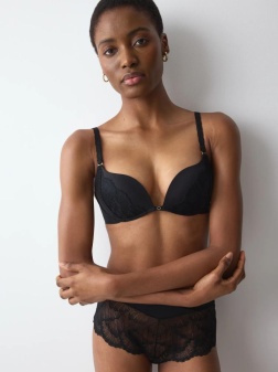Sutien push-up cu decolteu adânc, Triumph Love in Lace WHU Negru