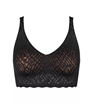 Bustieră fără armătură, dantelat, Sloggi ZERO Feel Bliss Bralette Negru - Img 5