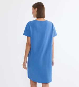 Cămașă de noapte din bumbac cu mânecă scurtă, Triumph Nightdresses Albastru - Img 2
