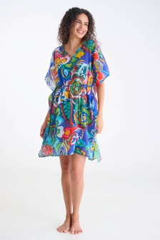 Lisca Mexico 49625, Caftan de plajă ușor transparent și lejer, Albastru - Img 4