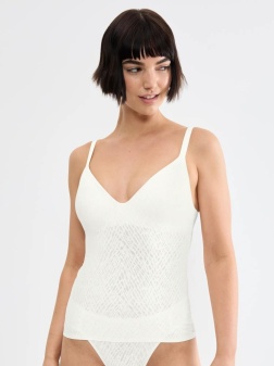 Maieu cu cupe push-up, Sloggi ZERO Feel Bliss THE UP Push Up Shirt Crem