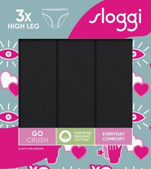 Pachet de 3 Chiloți răscroiți, Sloggi GO Crush High leg C3P Negru - Img 9