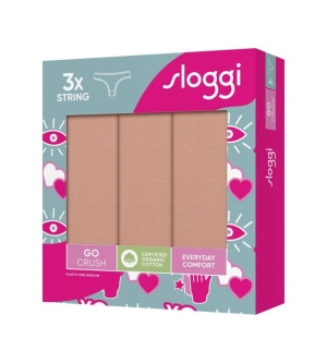 Pachet de 3 Chiloți tanga, Sloggi GO Crush String C3P Bej