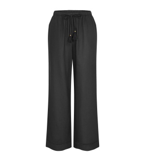 Pantaloni lungi evazați din in și viscoză, Triumph Summer Wear Trousers 01 Negru - Img 5