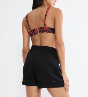 Pantaloni scurți cu croială lejeră din in și vâscoză, Triumph Summer Wear Shorts Negru - Img 2