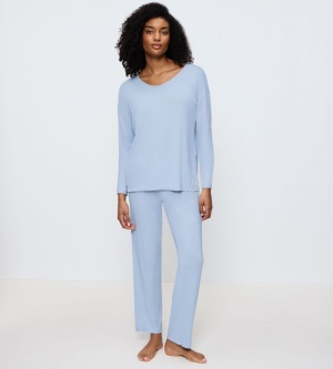Set Pijama Triumph Timeless Sensuality PK LSL Albastru - Img 2