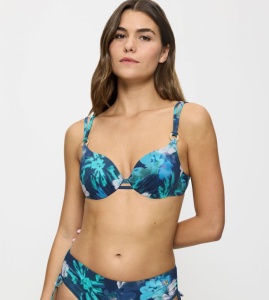 Sutien de baie cu sârmă și cupe buretate, imprimeu tropical, Triumph Summer Fleur WP - Img 1