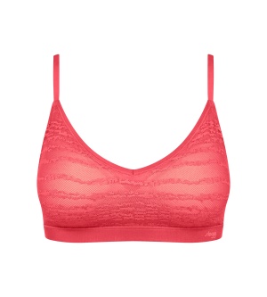 Sutien Push-up, Sloggi FREE Evolve PU Lace Coral - Img 5