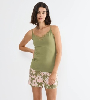 Top cu bretele subțiri din modal Triumph Aura Spotlight Camisole Verde