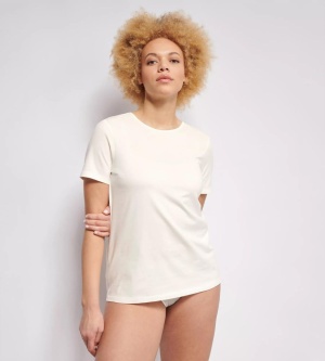 Tricou femei Sloggi EVER EASE din bumbac organic, Sloggi EVER Ease T-Shirt Crem - Img 4