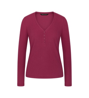 Bluză damă cu mânecă lungă din material moale, Triumph Mix & Match LSL Top Soft Bordo - Img 5