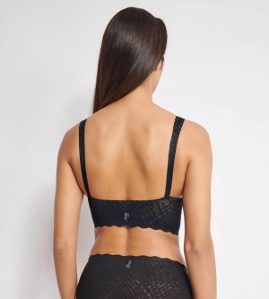 Bustieră fără armătură, dantelat, Sloggi ZERO Feel Bliss Bralette Negru - Img 2