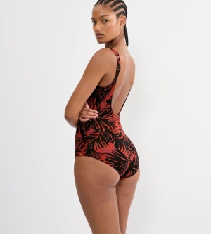 Costum de baie întreg cu efect modelator, Triumph Summer Palm OW, Maro - Img 2