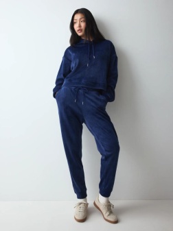 Pantaloni de casă din catifea reiată, Triumph Velour Rib Trousers Bleumarin - Img 4