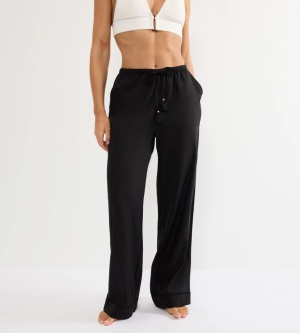 Pantaloni lungi evazați din in și viscoză, Triumph Summer Wear Trousers 01 Negru - Img 2
