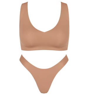 Set lenjerie, Sloggi ZERO Feel 2.0 Bralette + Tiny tanga Bej
